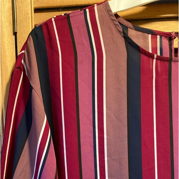 Worthington Colorful Striped Top with Bell Sleeves - Picture 3 of 16
